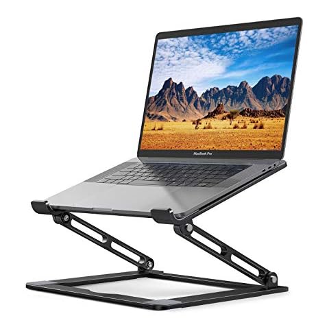 YoFeW Laptop Stand for Desk, Aluminum Portable Laptop Riser Holder, Foldable Height Adjustable Computer Stand Compatible with MacBook, Air, Pro, Dell XPS, HP,All Laptops10-17.3inch Cover