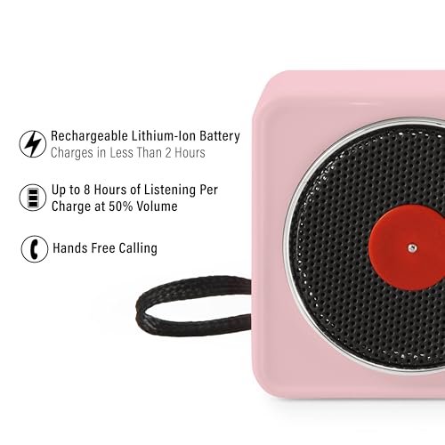 Crosley CR3029A-PI Portable Mini Turntable Bluetooth Speaker, Pink by Crosley - Image 3