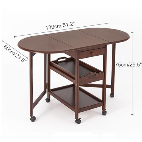Solid-Rubber-Wood-Extendable-Drop-Leaf-Dining-Table-with-Drawers-and-6-Wheels-Space-Saving-Farmhouse-Table-for-Living-Room-and-Kitchen Solid Rubber Wood Extendable Drop Leaf Dining Table with Drawers and 6 Wheels Space Saving Farmhouse Table for Living Room and Kitchen