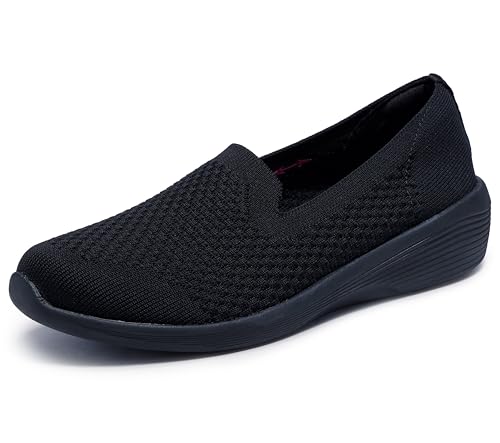 Skechers Women's Arya-Clear Skies Loafer, Black, 7