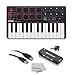 Akai Professional MPK MINI MK2 MKII | 25-Key Ultra-Portable USB MIDI Drum Pad & Keyboard Controller (Red/Black)+ 4-Port USB 2.0 Hub + High Speed USB Extension Cable + Clean Cloth