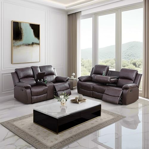 Seruancielo Bonded Leather Living Room Furniture, 2 Pieces