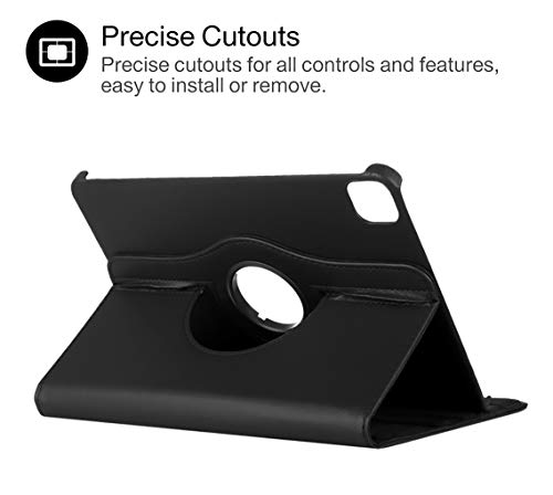 Image of TGK Rotating Cover for iPad Pro 12.9 inch 5th Gen (2021) Black 360 Degree Leather Stand Case