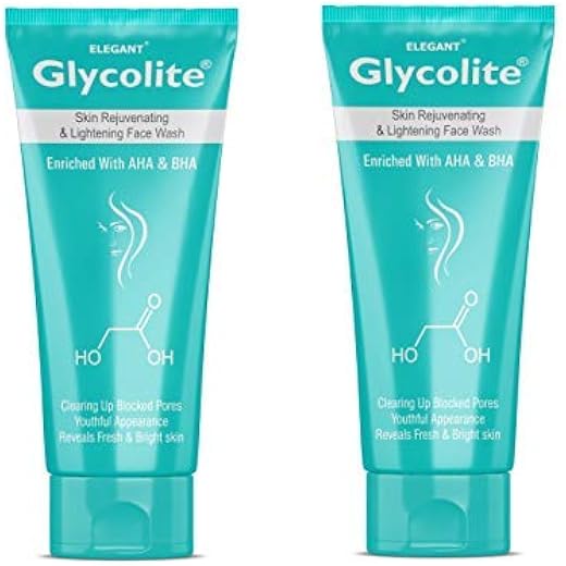 Glycolite Skin Rejuvenating &amp; Lightening Face Wash 60ml | Glycolic Acid Face Wash | Improves Skin Texture, Tone, and Appea...