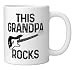This Grandpa Rocks Bass Guitar Player Vintage Funny Bassist Ceramic Mug, White
