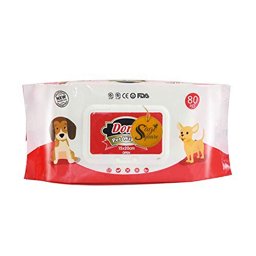 Sage Square Alcohol-Free All Natural Deodorizing Pet Cleaning Dog/Cats Ears Eyes Paws Antibacterial Wipes (80 Pieces) (B08CZTGQ96) Amazon Price History, Amazon Price Tracker