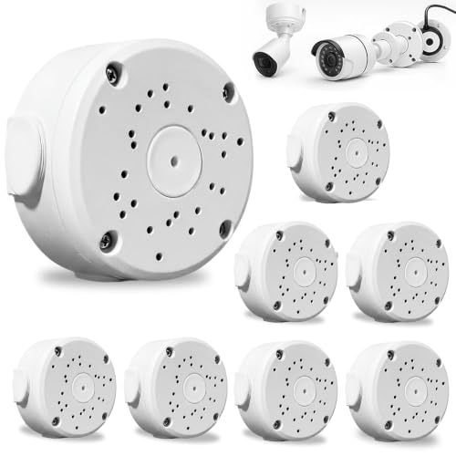 GWAEPU Boîtier de connexion en aluminium pour caméra étanche : 8 pièces Boîte de montage pour caméra de surveillance en forme de demi-sphère pour caméras de surveillance intérieures et extérieures