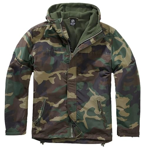 Men's Fleece-lined Full Zip Windbreaker, Woodland - L4