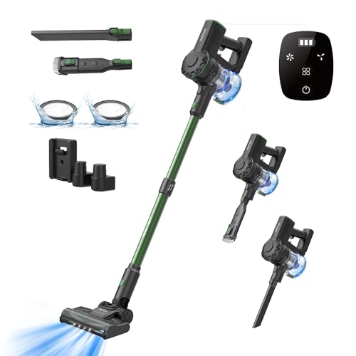 Vactidy Aspirapolvere Senza Fili Potente,30kpa Scopa Elettrica Senza Fili Senza Sacco,V9 Pro Aspirapolvere Portatile Leggero, Autonomia 50 Min
