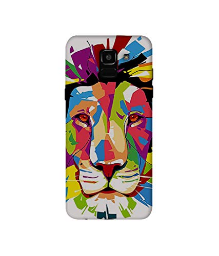 Image of Amazon Brand - Solimo Designer Lion Multicolor Vector 3D Printed Hard Back Case Mobile Cover for Samsung Galaxy J6