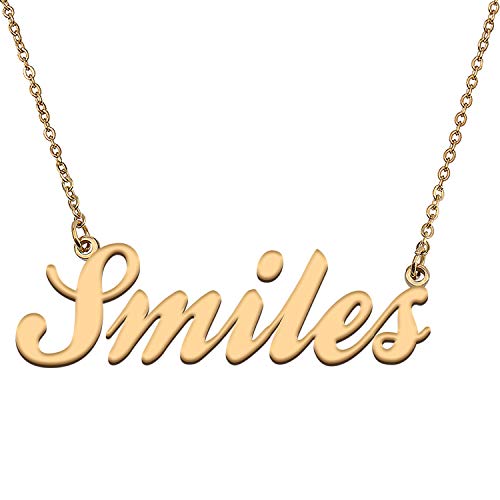 HUAN XUN Custom Personal Pendant Name Necklace Personalized My Best Friendship Gifts for Her Smiles