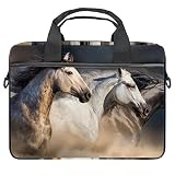ATTX Cooles laufendes Pferderennen 14 Zoll Business Laptoptasche Laptop Schultertasche 14 Zoll Tragbar Notebooktasche für Laptop bis zu 37cm