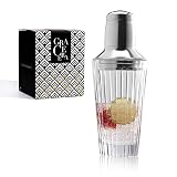 Grace Era Glass Cocktail Shaker, 17oz Martini Shaker Glass Bar Set, Professional Margarita Mixer Dri