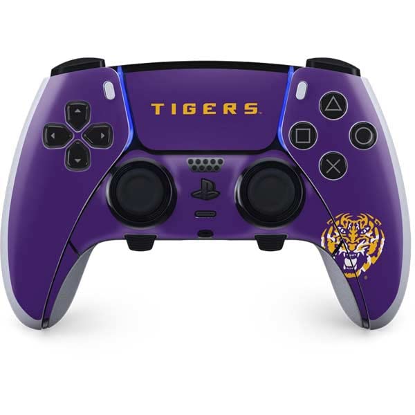 Skinit Decal Gaming Skin Compatible with PS5 DualSense Edge Pro Controller - Officially Licensed LSU Tigers Purple Design