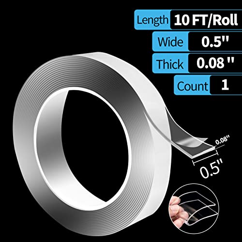 image for Art3d Double-Sided Tape (10FT), Traceless, Removable, Reusable, Washab