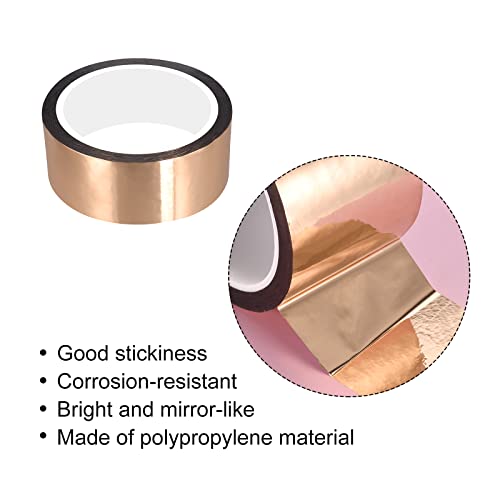 Image of MECCANIXITY Metalized Polyester Film Tape,1.56inch x 54.6yds. Adhesive Mirror Finish Decor Tape for Detailing Accent Wall,Wardrobe Crafts Tape 50m x 40mm,Rose Gold Tone