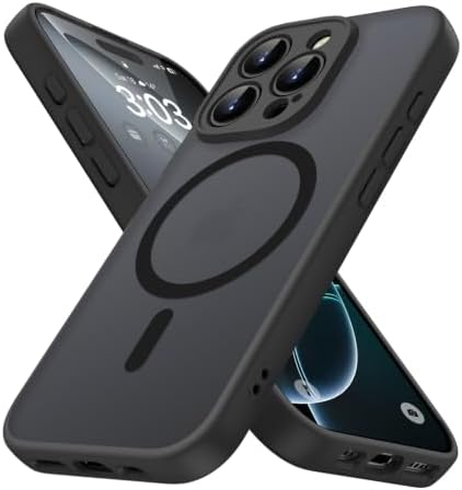 ORDA für iPhone 16 Pro Max Hülle, Kompatibel mit MagSafe, Schwarz | Vollständiger Kameraschutz, Stoßfest Kratzfest Haltbarkeit, Transluzente Rückseite, Matt Magnetische Handyhülle