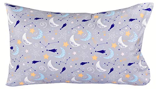 J-Pinno Stars Moon Constellation Meteor Nights Sky Cartoon 100% Cotton 3 Pieces Twin Sheet Set Bedroom Decoration Gift For Kids Boys Children Flat Sheet + Fitted Sheet + Pillowcase Bedding Set #TOP2