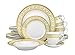 Euro Porcelain 20-pc Dinnerware Set w/ Gold Greek Key Pattern 24K Ornament, HQ Dining Service for 4