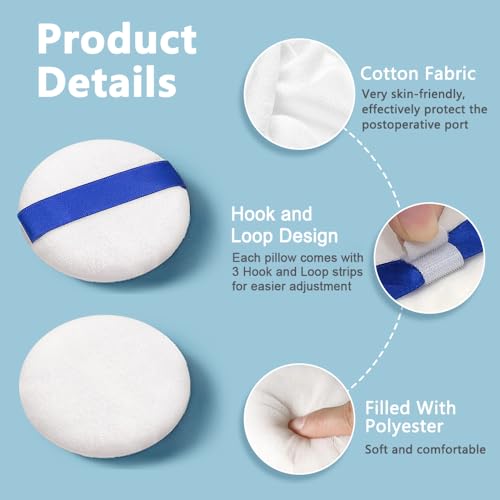 4 Pack Pacemaker Incision Protector Post Surgery Bra Strap Pad Chest Cushion to Prevent Wound Rubbing for Heart Surgery Recovery Support Pad for Bra Straps Chest Port Cushion Support White - Thumbnail 3