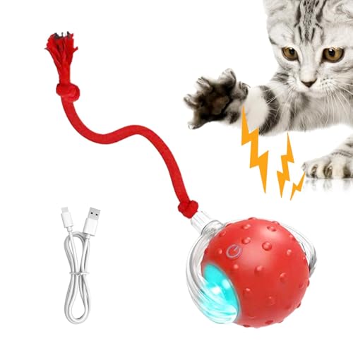 FASSME Bola Interativa para Gatos | Chirping Light Up Exercício Cat Ball - Bolas de Gato em Moviment