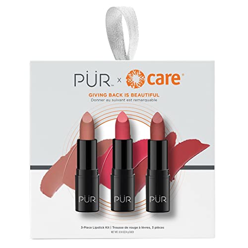 PÜR MINERALS x CARE Three Piece Lipstick Kit #TOP29