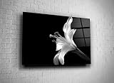 Genericc Lily Flover Nature Black White Print Glass Wall Art Tempered Glass Luxury Gift