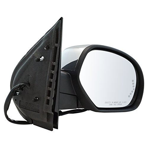 TRQ Passenger Side Mirror Assembly Power Heated Memory Turn Signal Puddle Light Chrome Power Folding Compatible with 07-08 Chevrolet Tahoe Off Road Package 07-08 Suburban 1500 2500 Off Road Package by TRQ - Image 7