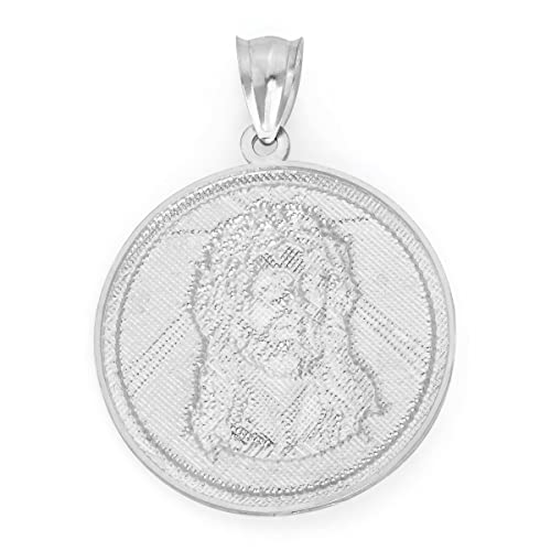 925 Sterling Silver Jesus Head Medallion Pendant3