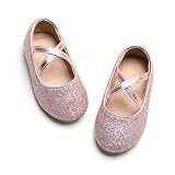 Otter MOMO Toddler Girls Ballet Flats Mary Jane Dress Shoes with Bow Knot