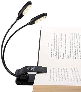 Rechargeable Warm& White 10 LED book light/music stand light, Easy Clip-on Reading in