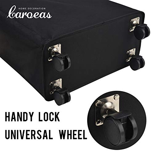 Caroeas X-Large Slim Laundry Baskets 27.5" Tall With Leather Handle (7 Colors), Laundry Basket On Wheels, Collapsible Laundry Hamper, Rolling Hamper Dorm Baskets #TOP3