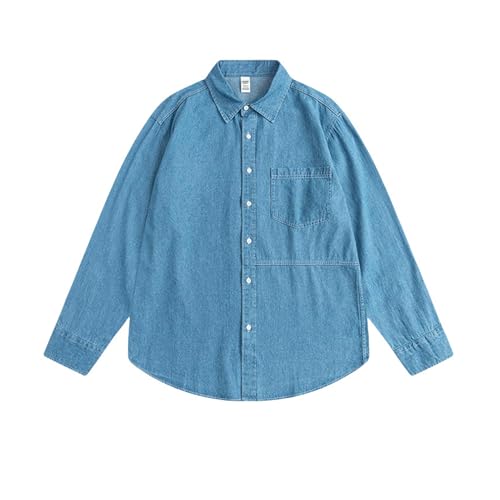 Chemise en denim homme anti-transpiration en coton souple manches longues