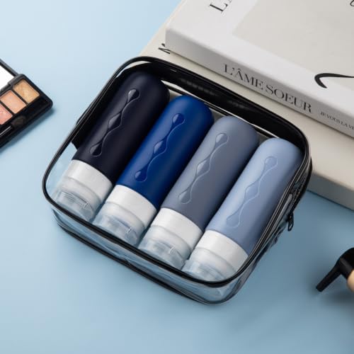 Image of Gemice Travel Bottles - TSA Approved 3oz Containers, BPA Free, Leak Proof, Refillable Liquid Travel Accessories for Shampoo, Lotion, Soap