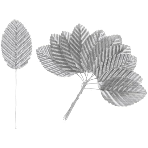 M METERXITY 20-Pack Artificial Silk Leaf, Faux Wire Single Leaves Cover