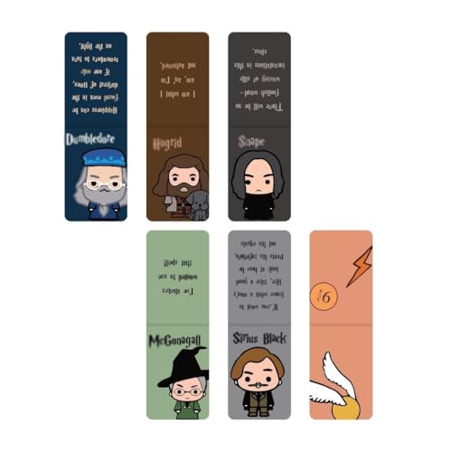 Image of Dia & Tia - Elegant & Durable Themed Magnetic Bookmarks Set � Nature, Fantasy, Inspirational Quotes, and More Best Gift for Book Lovers, Students (Harry Potter Themed, Medium - 3.5x11 cm)
