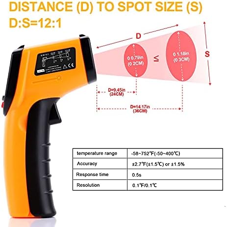 Infrared Thermometer -58752 (-50400), Laser Thermometer Gun for Pizza Oven, No-Contact Temperature Measurement Gun for Cooking/BBQ(Not for Human)