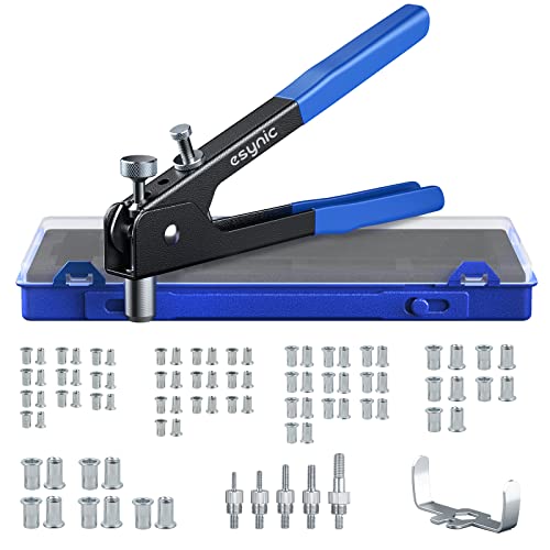 86 pcs filetée Rivet PISTOLET À ÉCROU Kit de pince à riveter kit de Écrou Riveteuse Rivet Nutsert Gun Outil de pince à riveter Insert fileté pour filetage M3 M4 M5 M6 M8