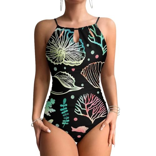 Maillots de bain une pièce femme contrôle ventre et beachwear monokini conque