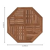 DIVERO GL05529 8-eckiger Balkontisch Gartentisch Beistelltisch Holz Teak Tisch für Terrasse Balkon Wintergarten witterungsbeständig behandelt massiv Ø 100 cm natur - 3