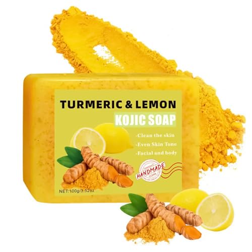 Jabón De Ducha, Gel De Ducha Sólido, Jabón De Esencia De Vitamina C Con Limón Y Cúrcuma Para Blanqueamiento Facial Y Corporal, 100 g