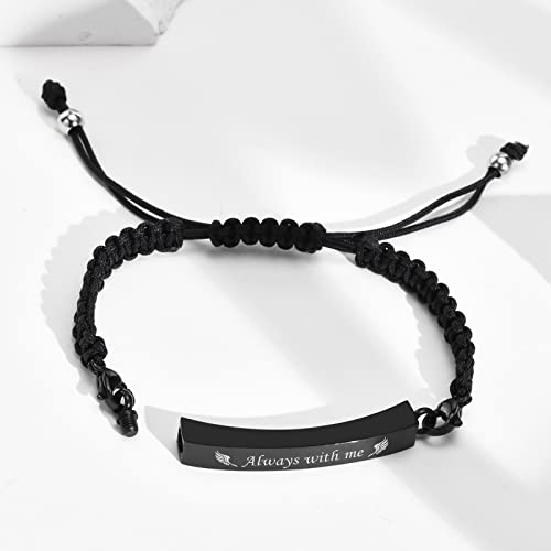 MPRAINBOW Adjustable Cremation Memorial Bracelet, Stainless Steel Manmade Braided Keepsake with Fill Kit