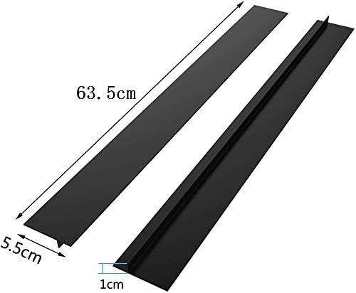 25''/63cm 2 Pack Kitchen Worktop Edging Strip, Silicone Stove Counter Gap Cover,Long Gap Filler Seals Spills Between Counter, Stovetop, Oven, Washing Machine and Kitchen Appliances (25 Inch Black)