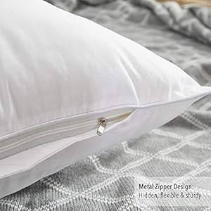 Oubonun 20 x 20 Throw Pillow Inserts (Set of 2) with 100% Cotton Cover - 20 Inch Square Interior Decorative Sofa Pillow Insert Pair - White Couch Pillow Oubonun 20 x 20 Throw Pillow Inserts Set of 2 with 100 Cotton Cover 20 Inch Square Interior Decorative Sofa Pillow Insert Pair White Couch Pillow