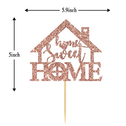 Belrew Home Sweet Home Cake Topper, New Home Cake Decorations, Welcome Home, Family Themed Housewarming Party Supplies, Glittery Rose Gold #TOP4