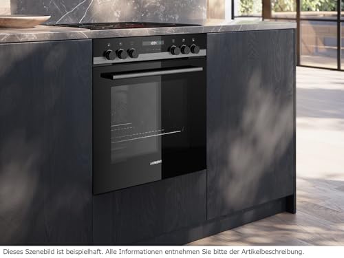 Siemens HE517GBS3, iQ500, Einbau-Herd, 60 x 60 cm, Made in Germany, Elektrokochfeld-kompatibel, 10 Automatikprogramme, 3D Heißluft, humidClean, sanfte Türdämpfung, Schnellaufheizung, Edelstahl