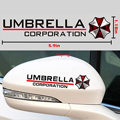 Hinscr Auto Rearview Mirror Decals Resident Evi L Umbrella Corporation Window Stickers For Cars (Style F-Black) #TOP2