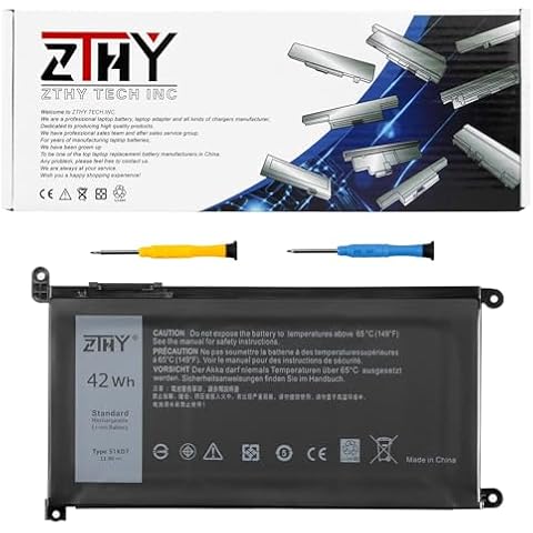 ZTHY 51KD7 Laptop Battery Compatible with Dell Chromebook 11 3180 3189 5190 3181 2-in-1 Series P28T001 Y07HK FY8XM 0FY8XM 11.4V 42Wh 3-Cell 3500mAh Cover