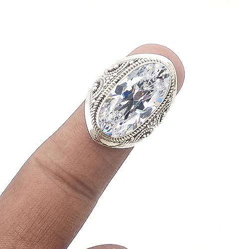Solid 925 Sterling Silver Rings for Women & Girls, Sterling Silver Gemstone Ring Cocktail Mothers Day Gift, Bridesmaid Gift, Handmade Jewelry