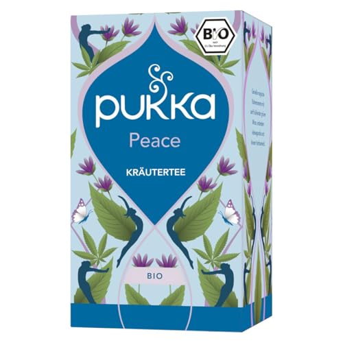 Pukka Bio-Kräutertee Peace, Tee-Aufgussbeutel: Chillende Wohlfühlpause mit Hanf, Grüne Minze &...